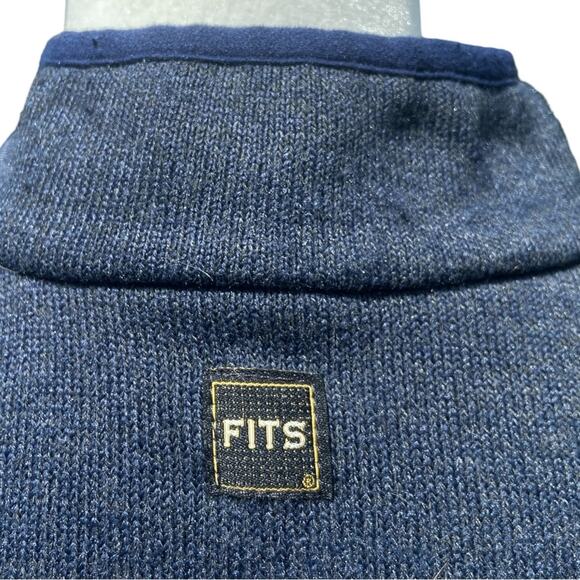 FITS Kelly Sweater Knit Navy Blue Snap Closure Equestrian Small - Picture 5 of 8